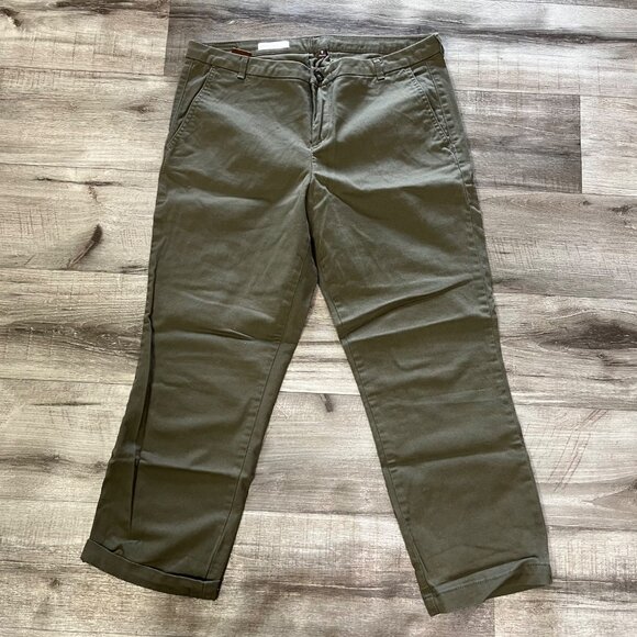 KUT From The Kloth Gwen Relaxed Mid Rise Trousers Olive Green Women’s Size 8 - Picture 1 of 11